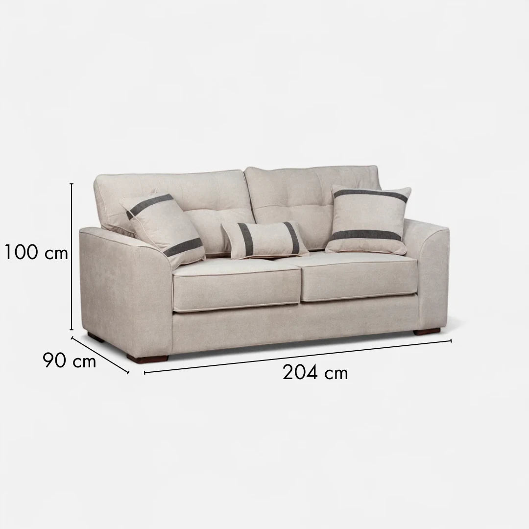 Sofá Monik 3 Cuerpos - Tela Lino Finesse Beige