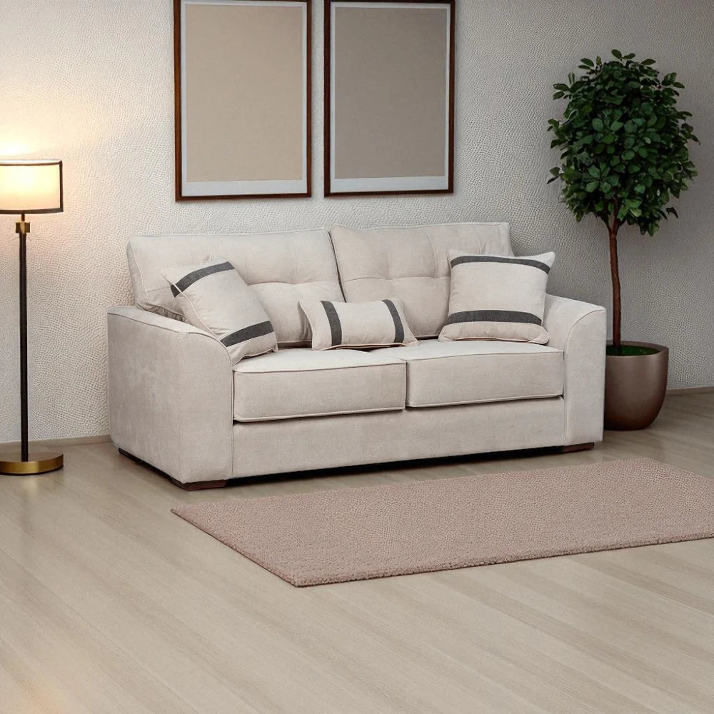 Sofá Monik 3 Cuerpos - Tela Lino Finesse Beige
