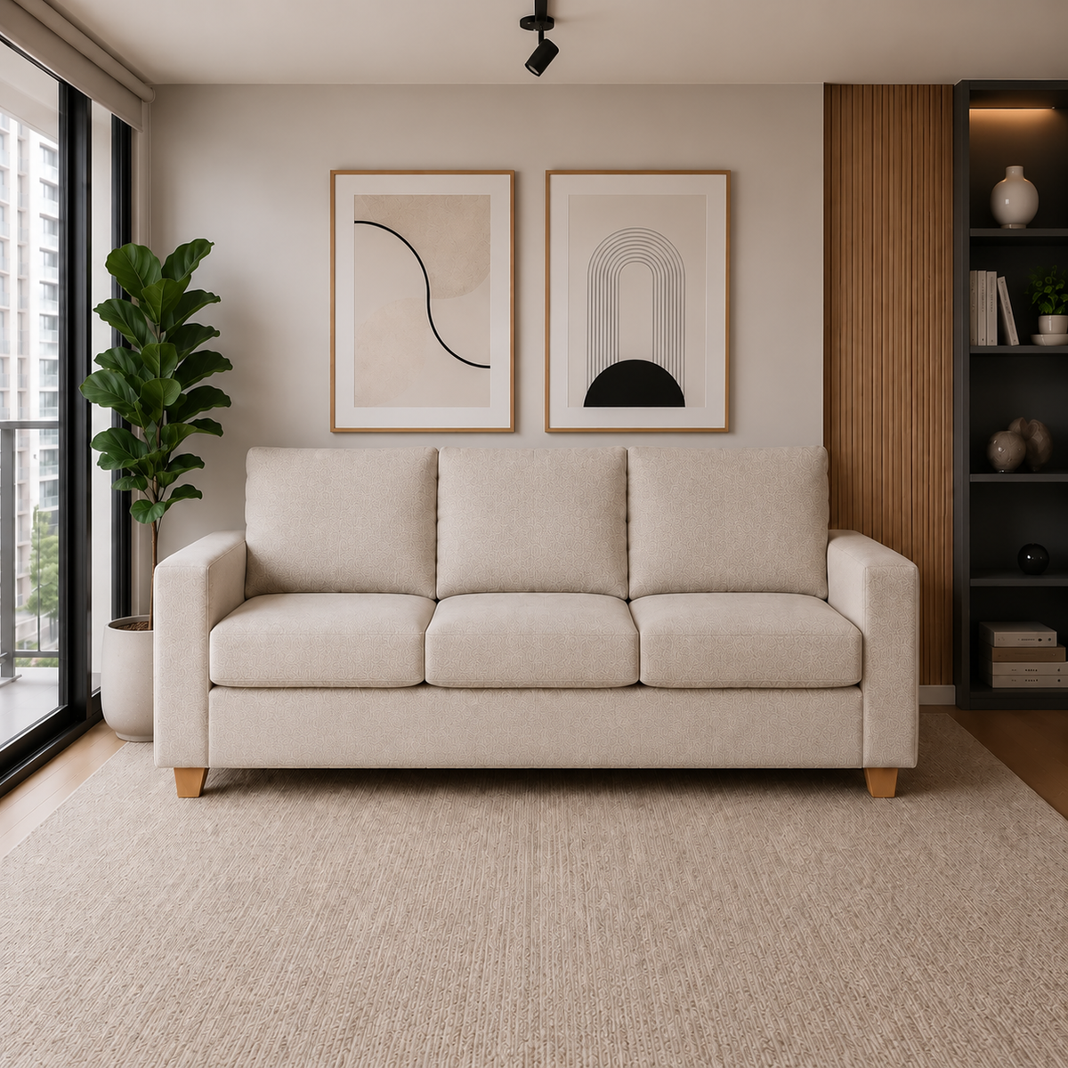 Sofá Magic 3 Cuerpos - Tela Lino Finesse Beige