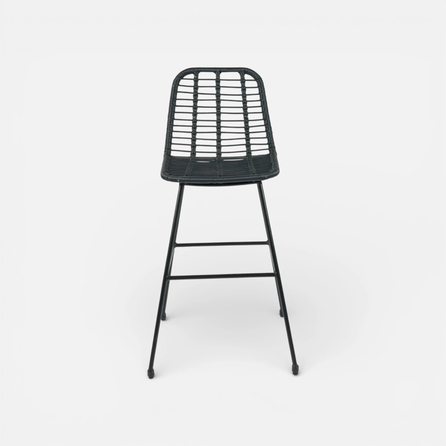 Taburete Alto de Terraza Rattan Grecia Color Negro
