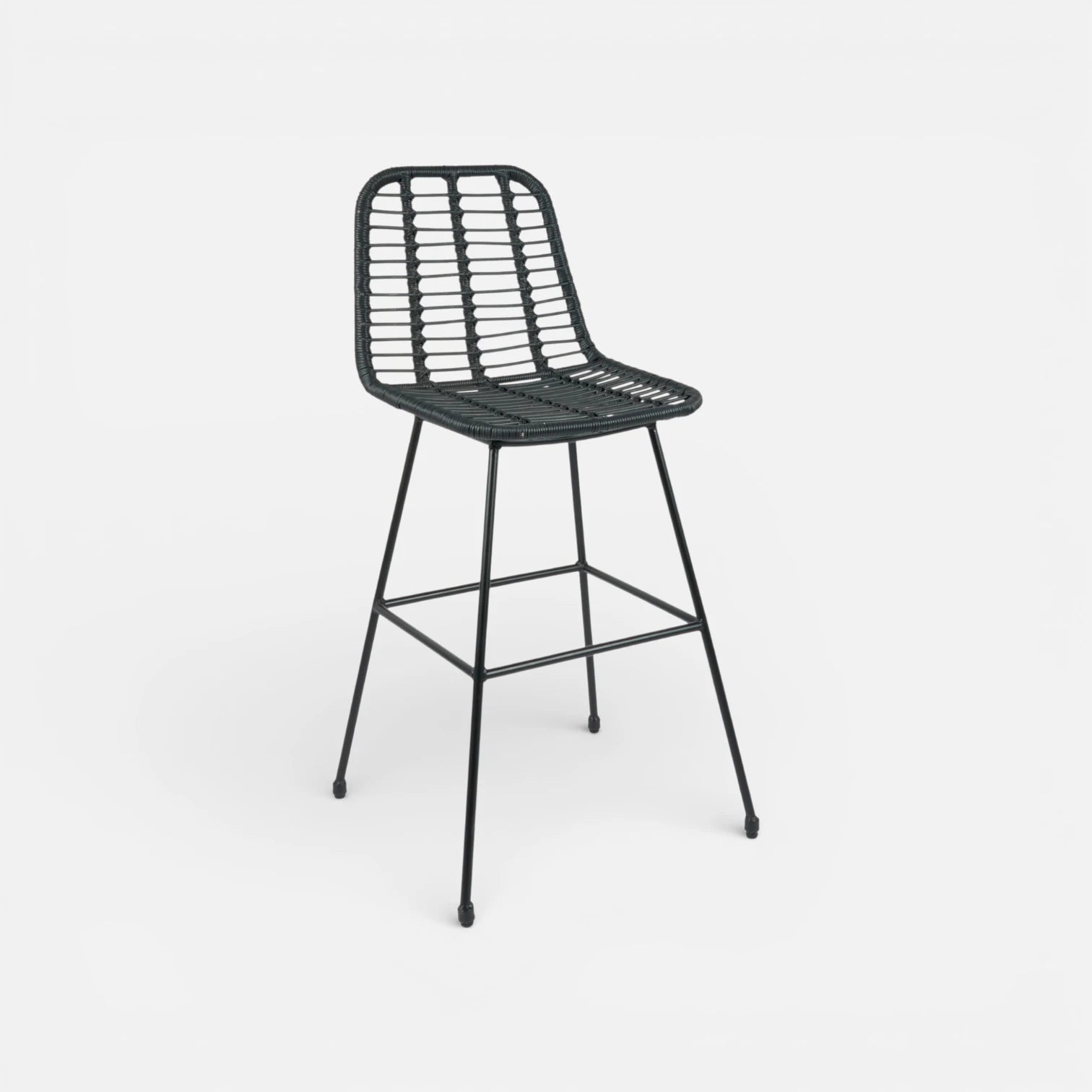 Taburete Alto de Terraza Rattan Grecia Color Negro