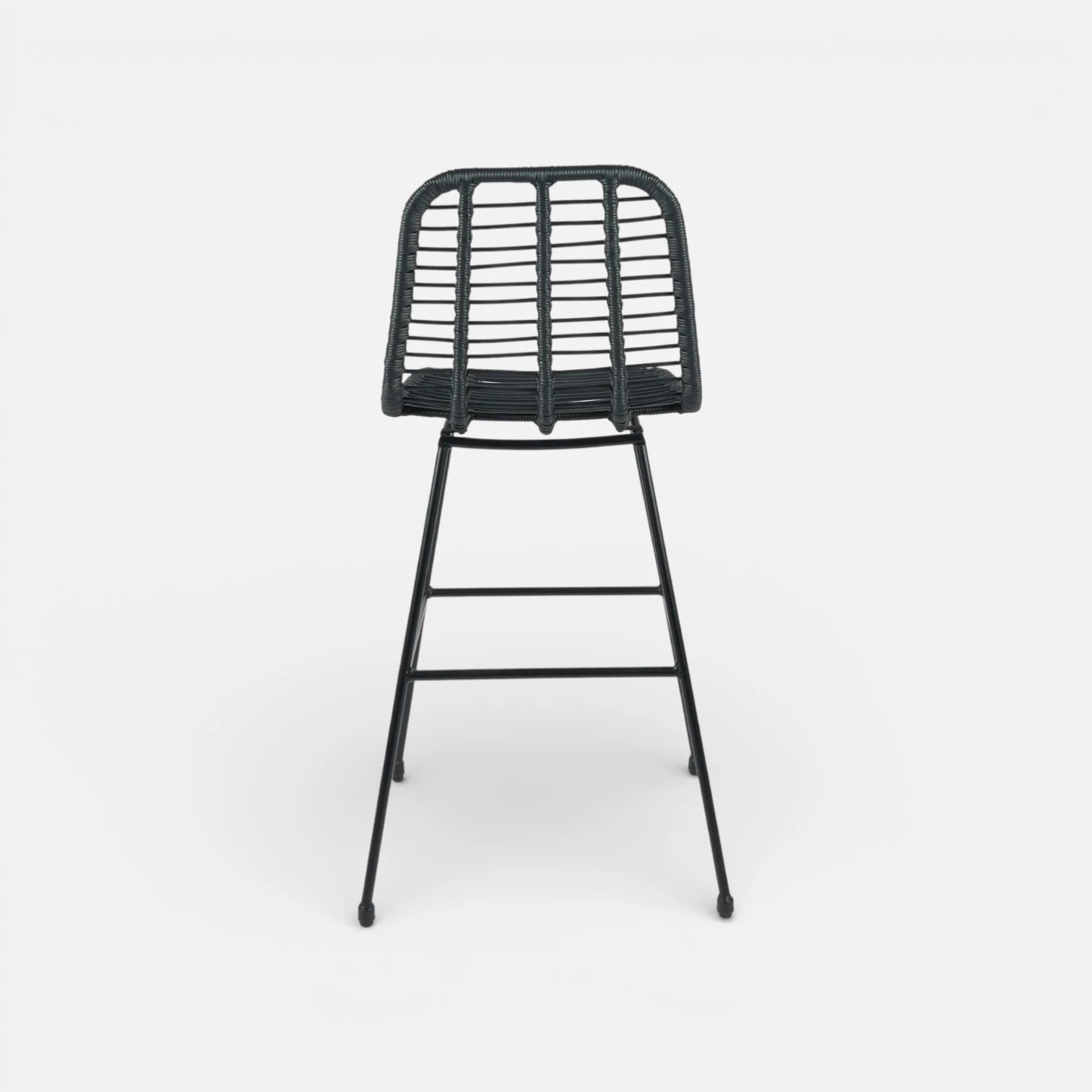 Taburete Alto de Terraza Rattan Grecia Color Negro