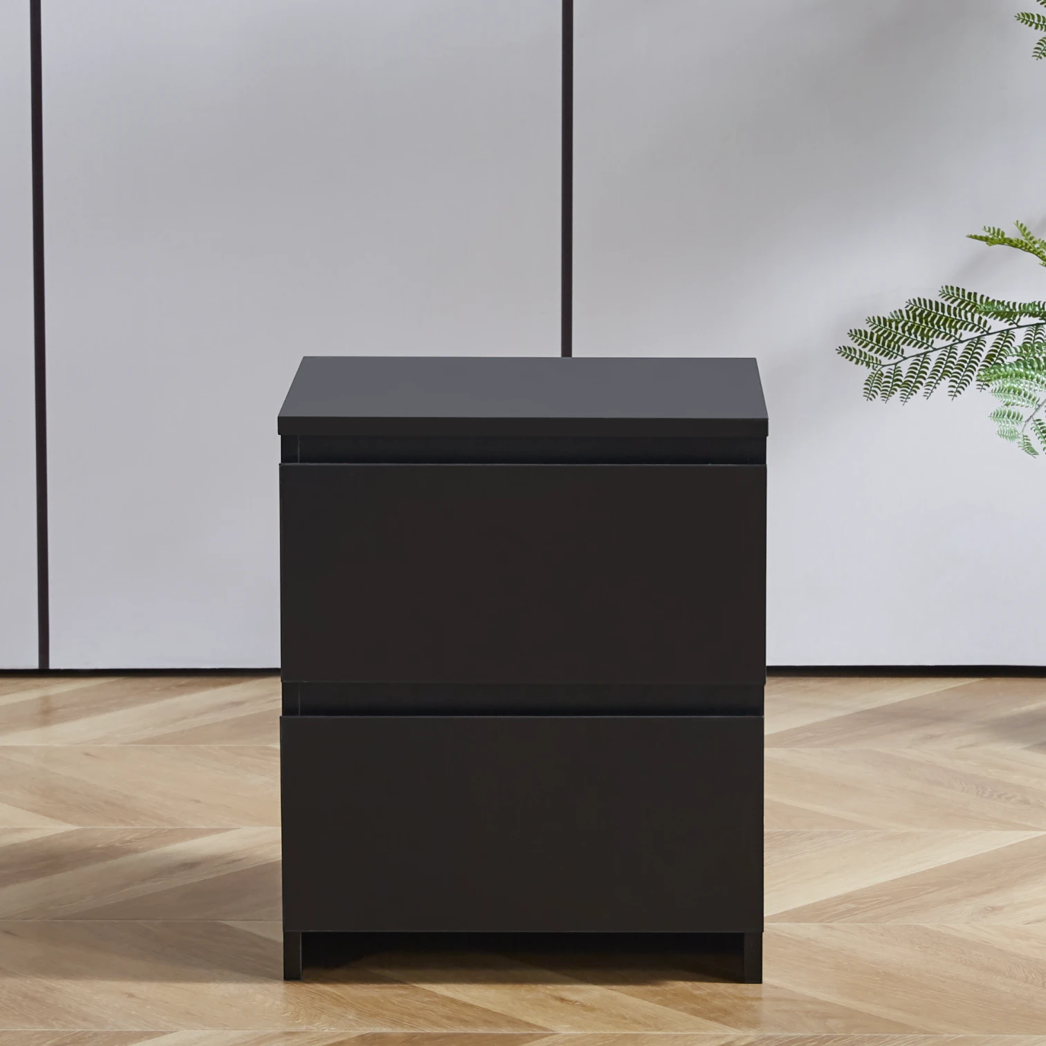 Velador Cajon Doble Minimal Oscuro