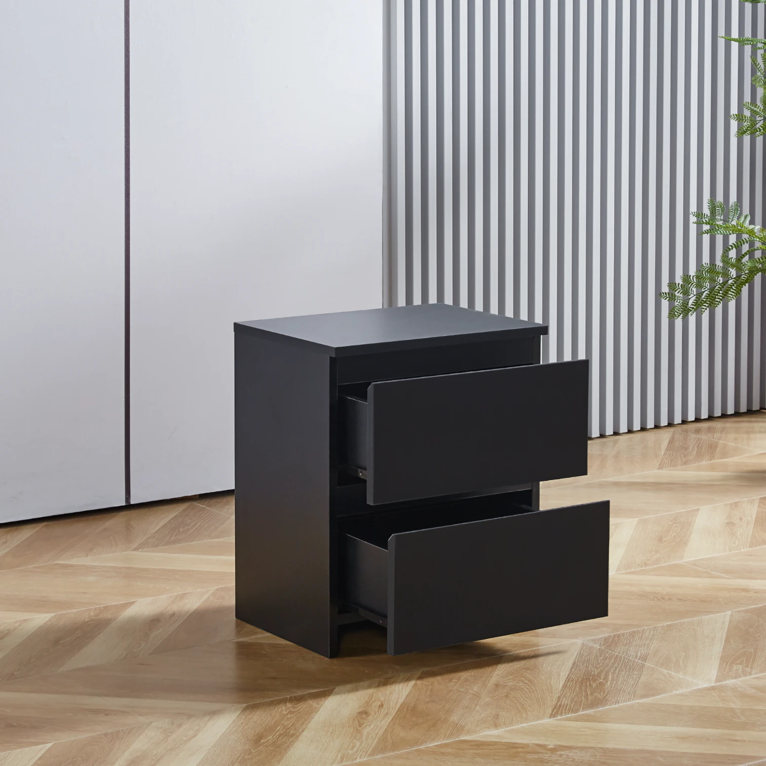 Velador Cajon Doble Minimal Oscuro