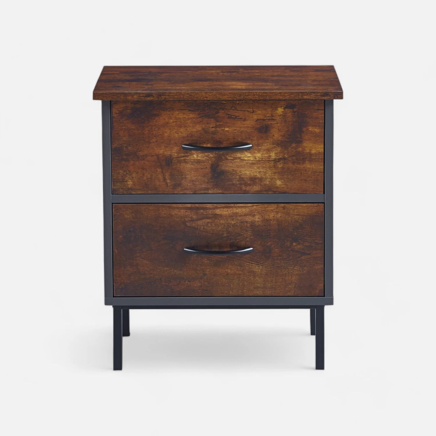 Velador Dos Cajones Metal Rústico