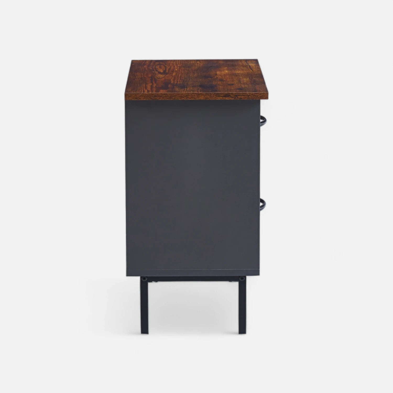 Velador Dos Cajones Metal Rústico