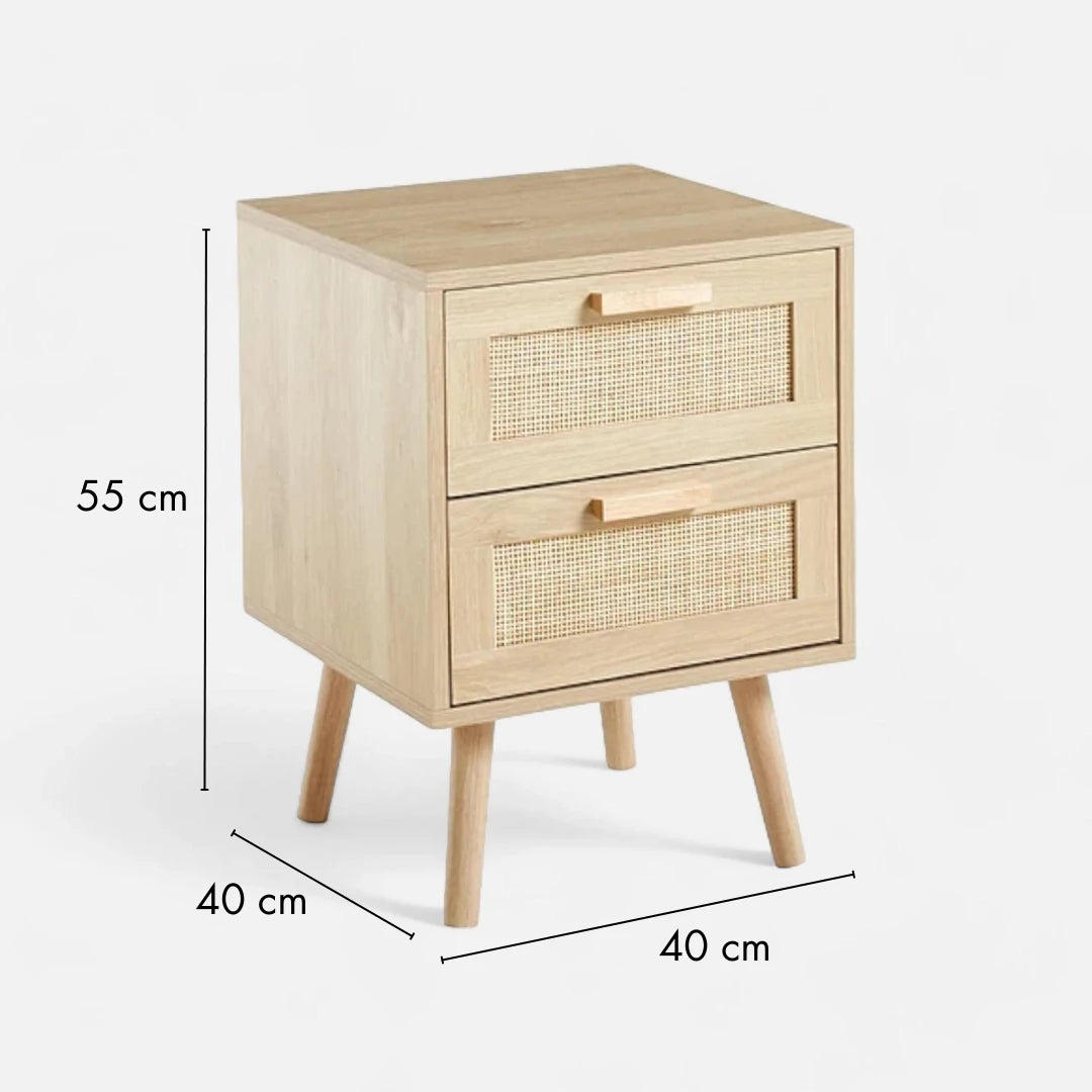 Velador Eames Mesh Doble - Madera Clara