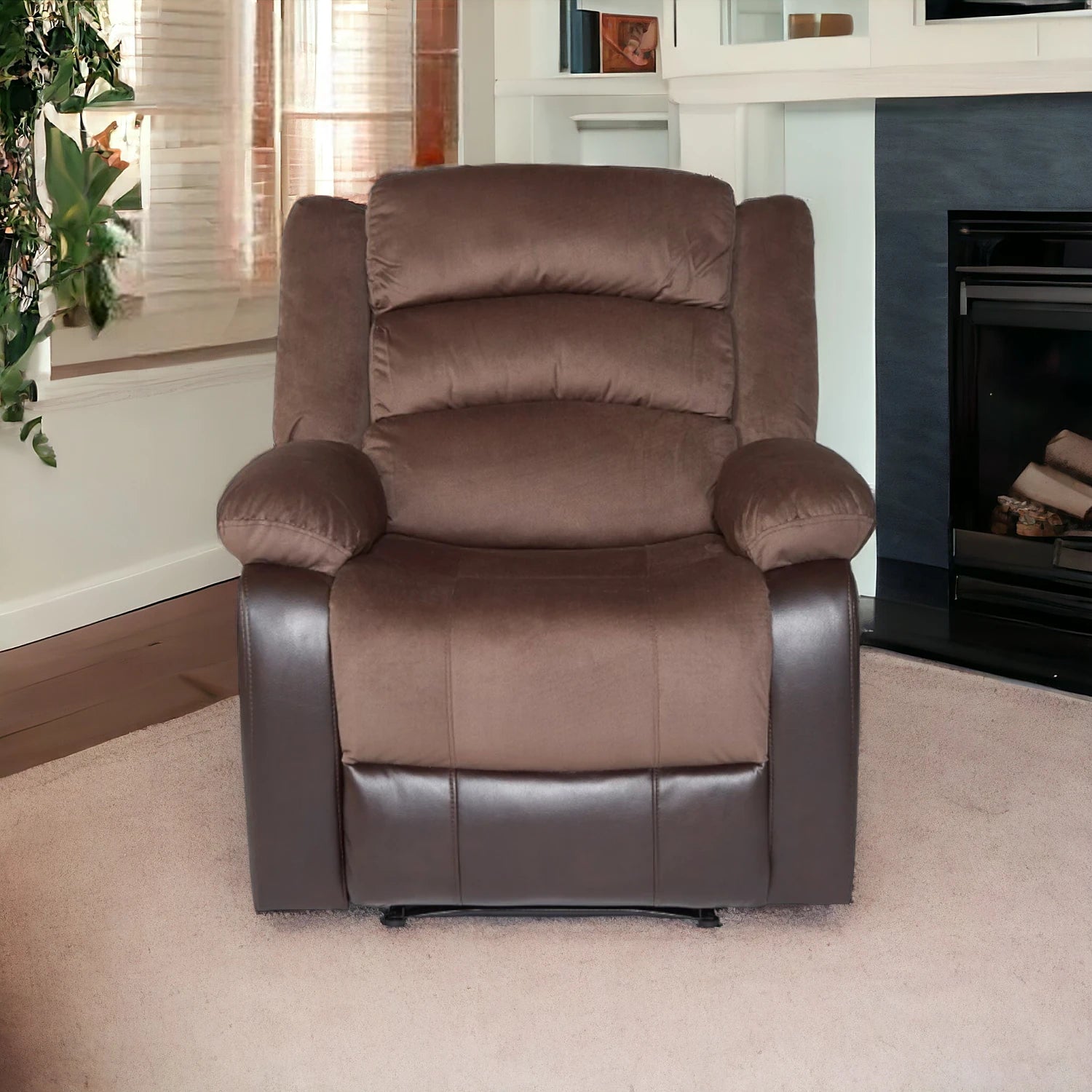 Sofá Bergere Marcus con Reclinación Manual - Café