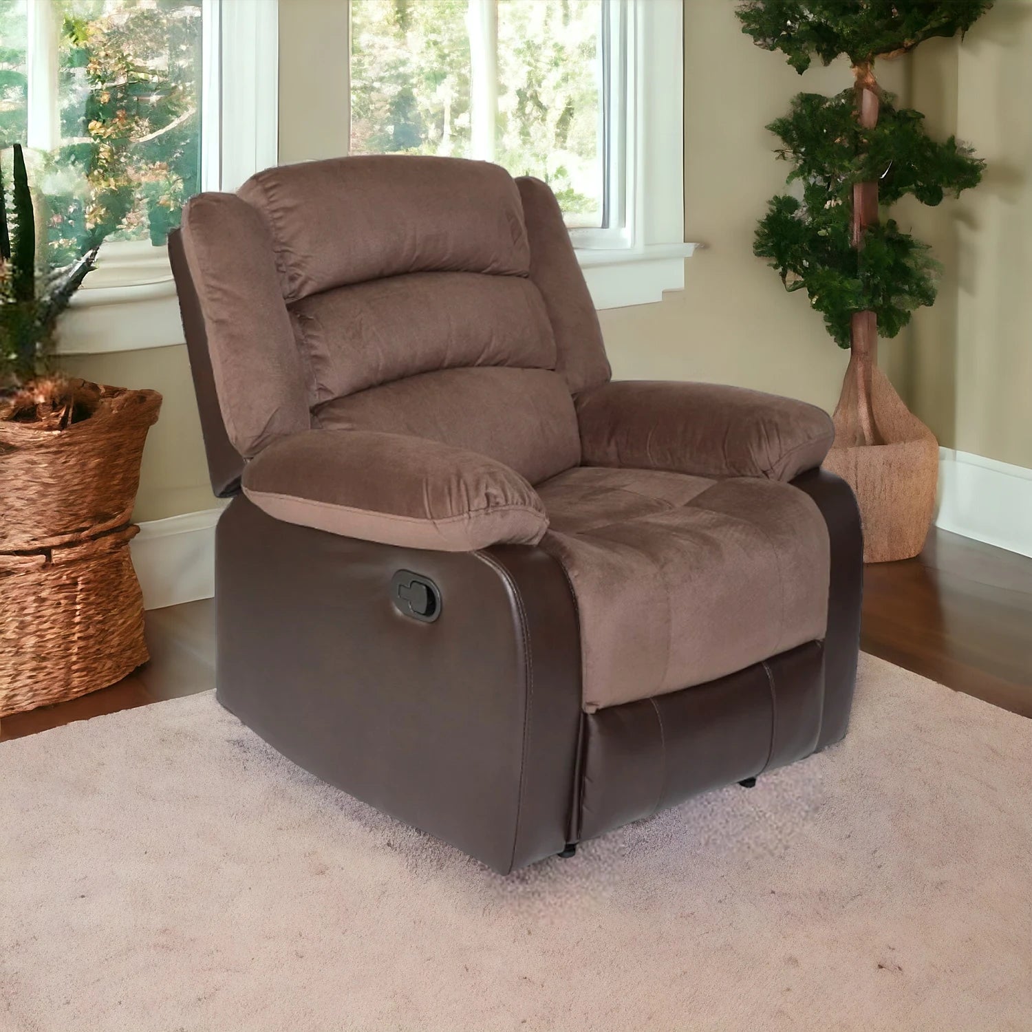 Sofá Bergere Marcus con Reclinación Manual - Café