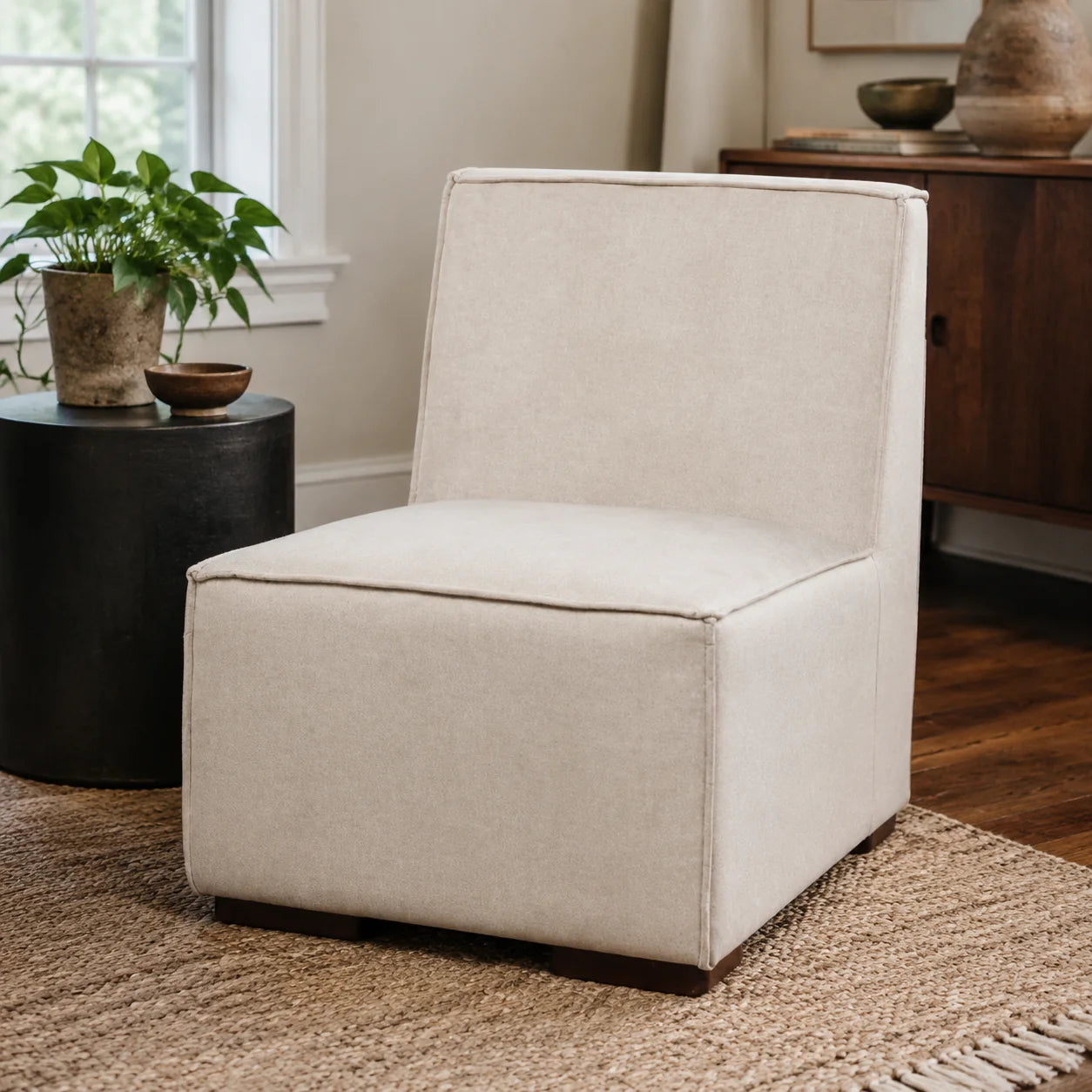 Butaca sin Brazo - Tela Lino Finesse Beige