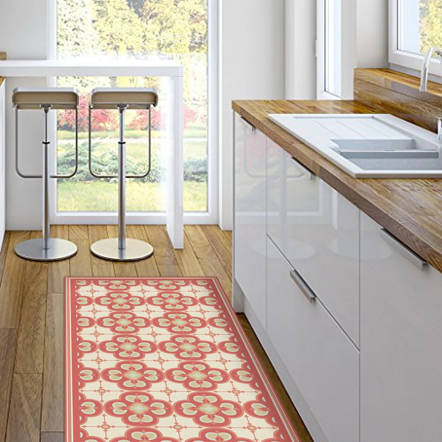 Alfombra Flor Árabe Coral