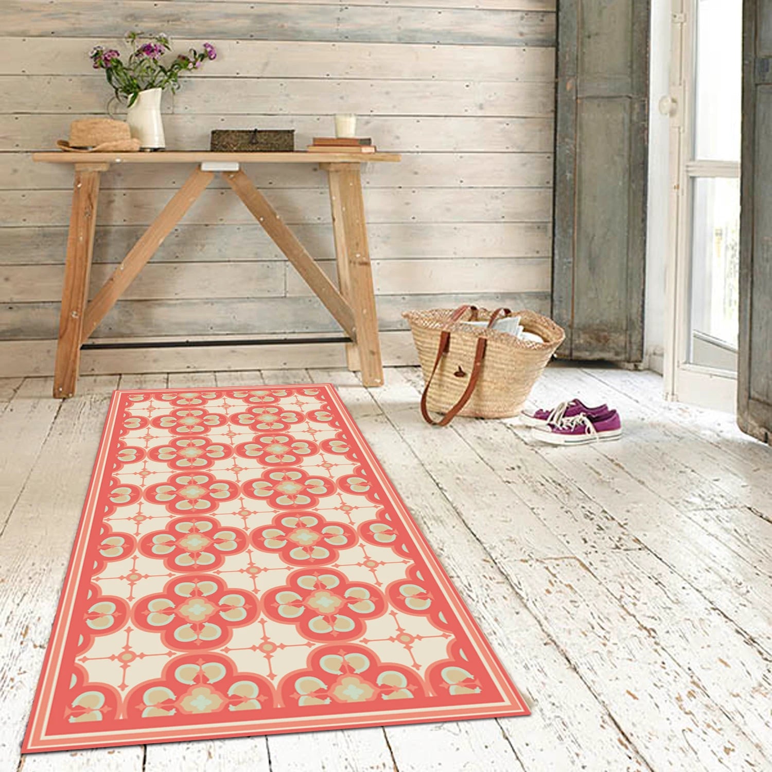 Alfombra Flor Árabe Coral