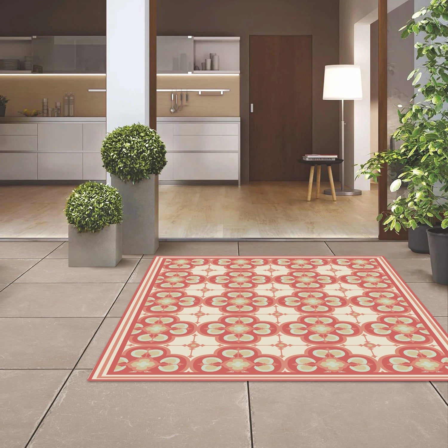 Alfombra Flor Árabe Coral