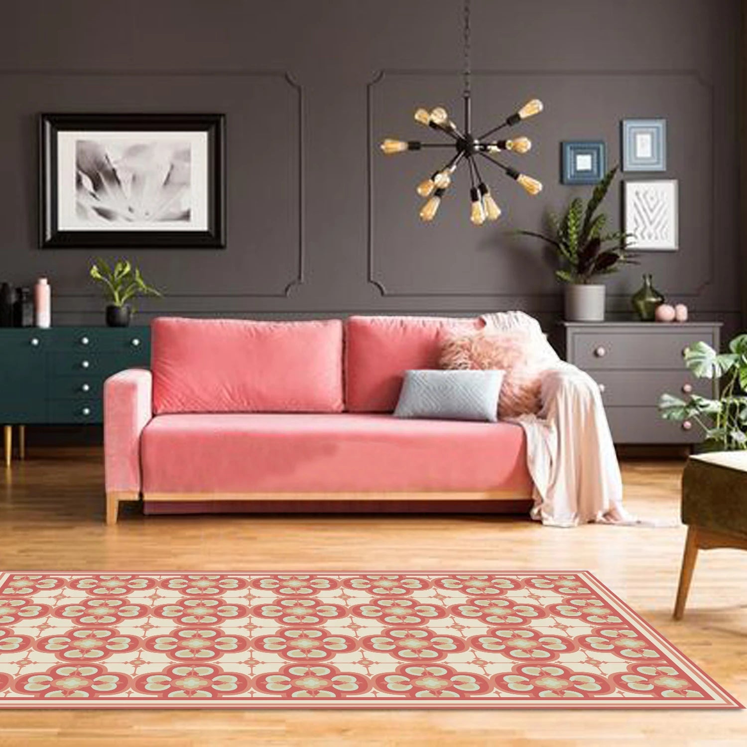 Alfombra Flor Árabe Coral