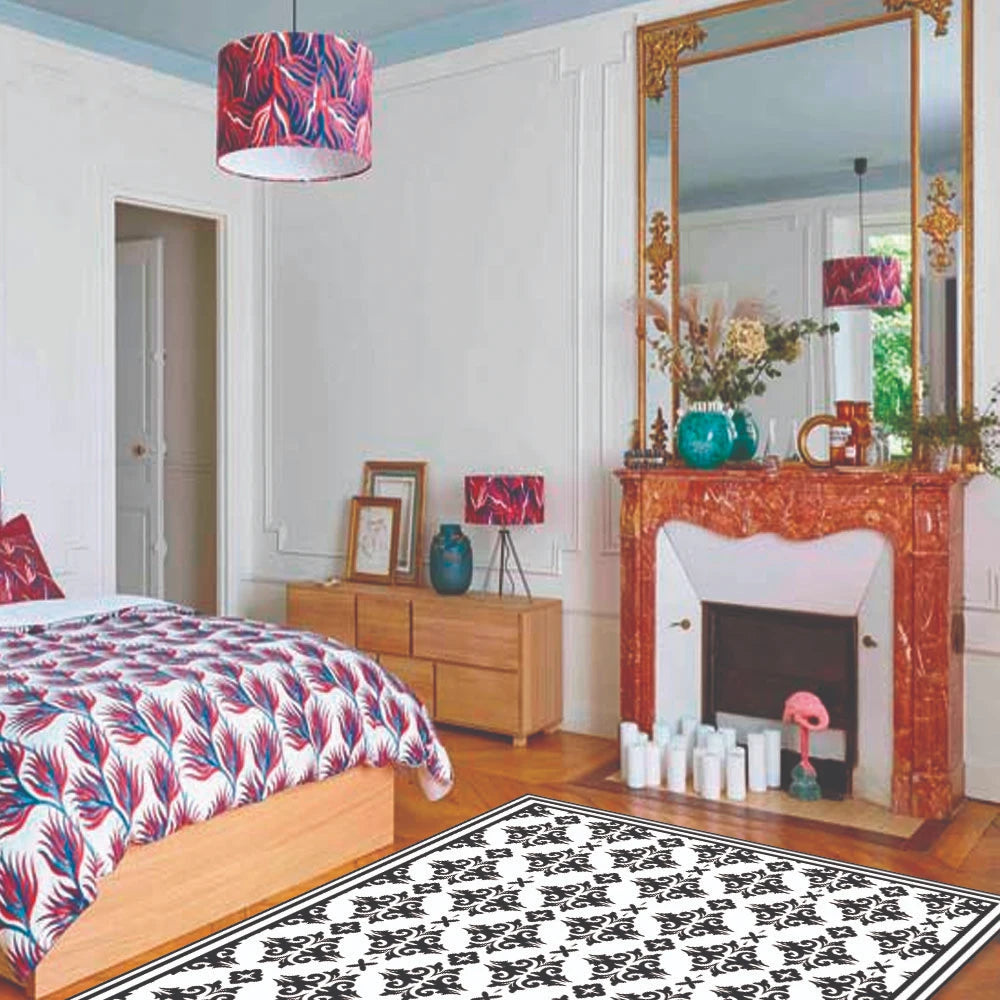 Alfombra Flor Griega Black