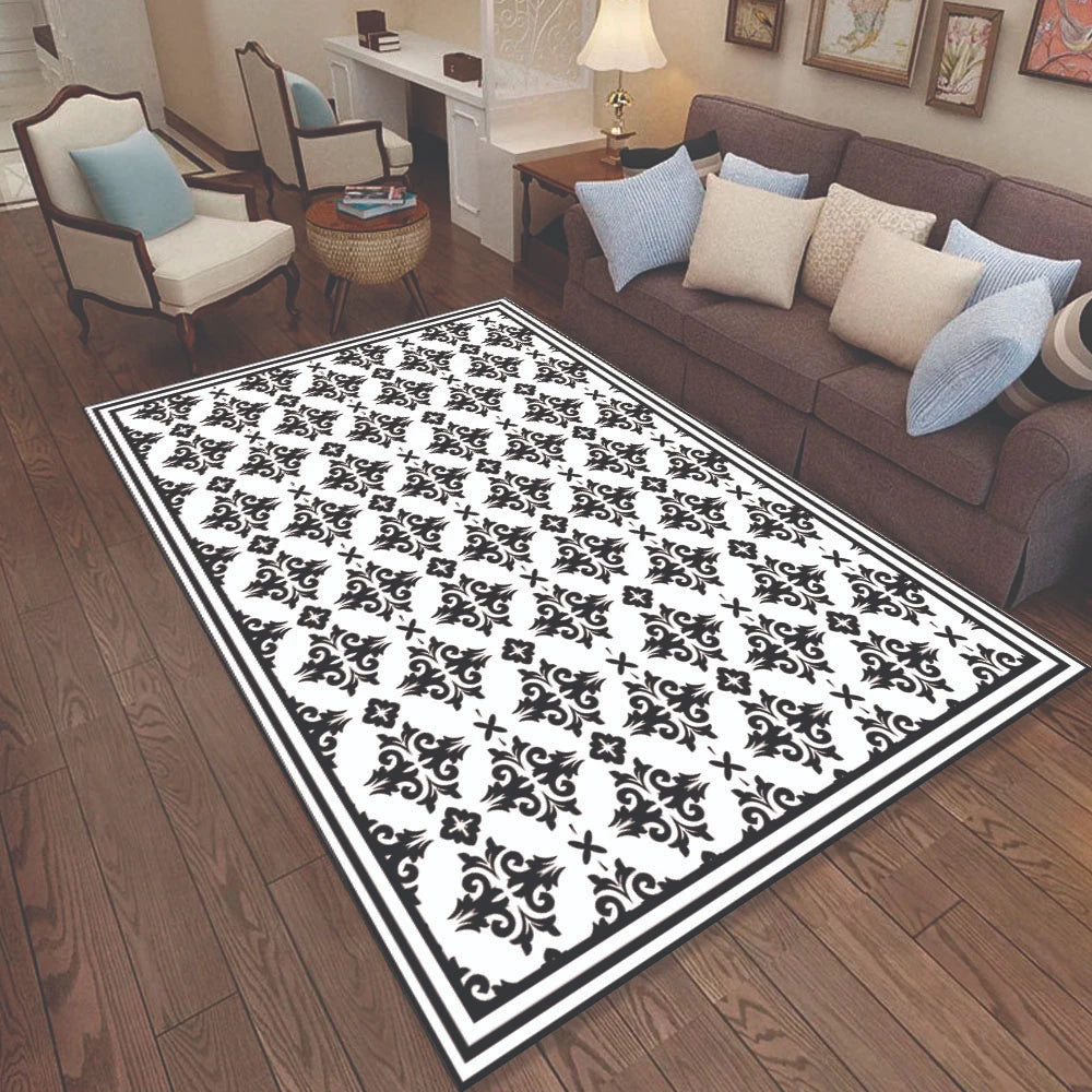 Alfombra Flor Griega Black