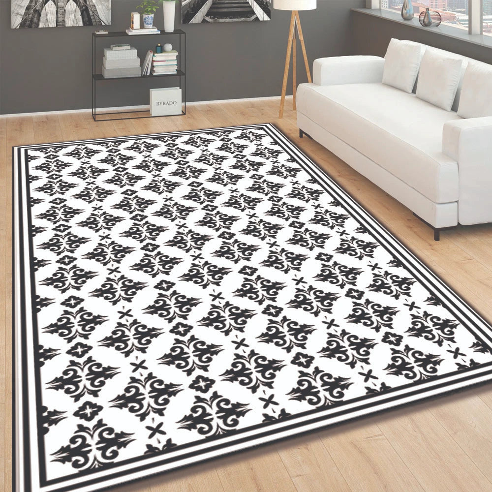 Alfombra Flor Griega Black