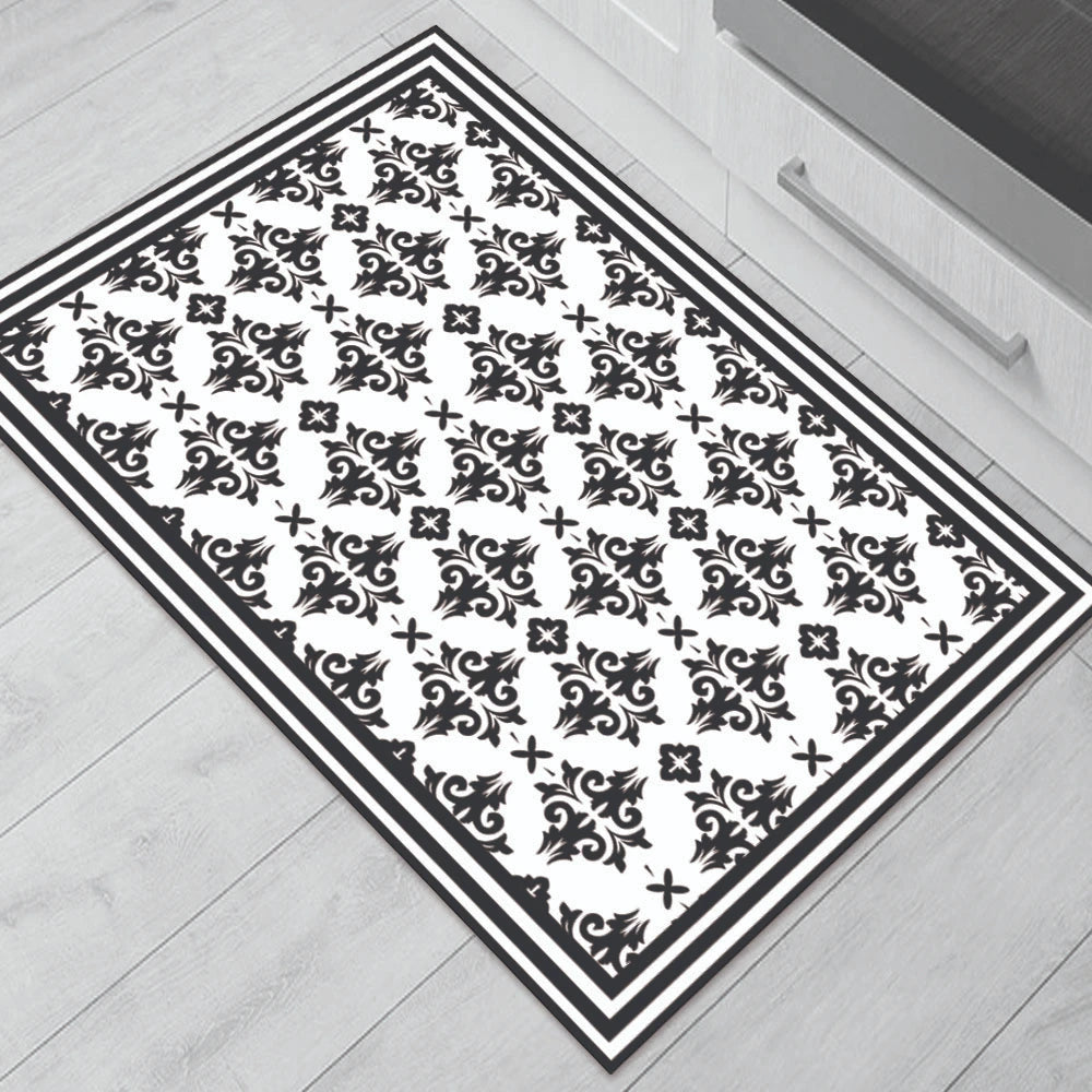 Alfombra Flor Griega Black