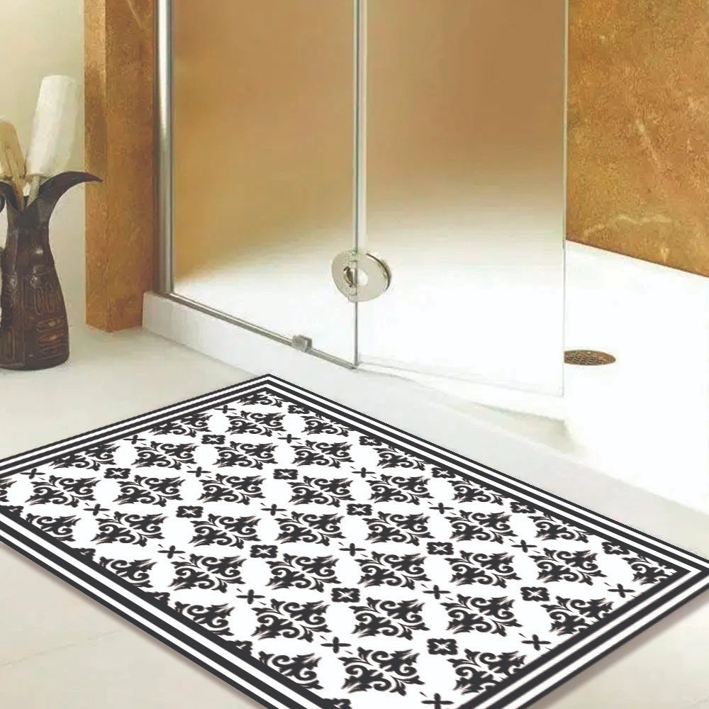 Alfombra Flor Griega Black