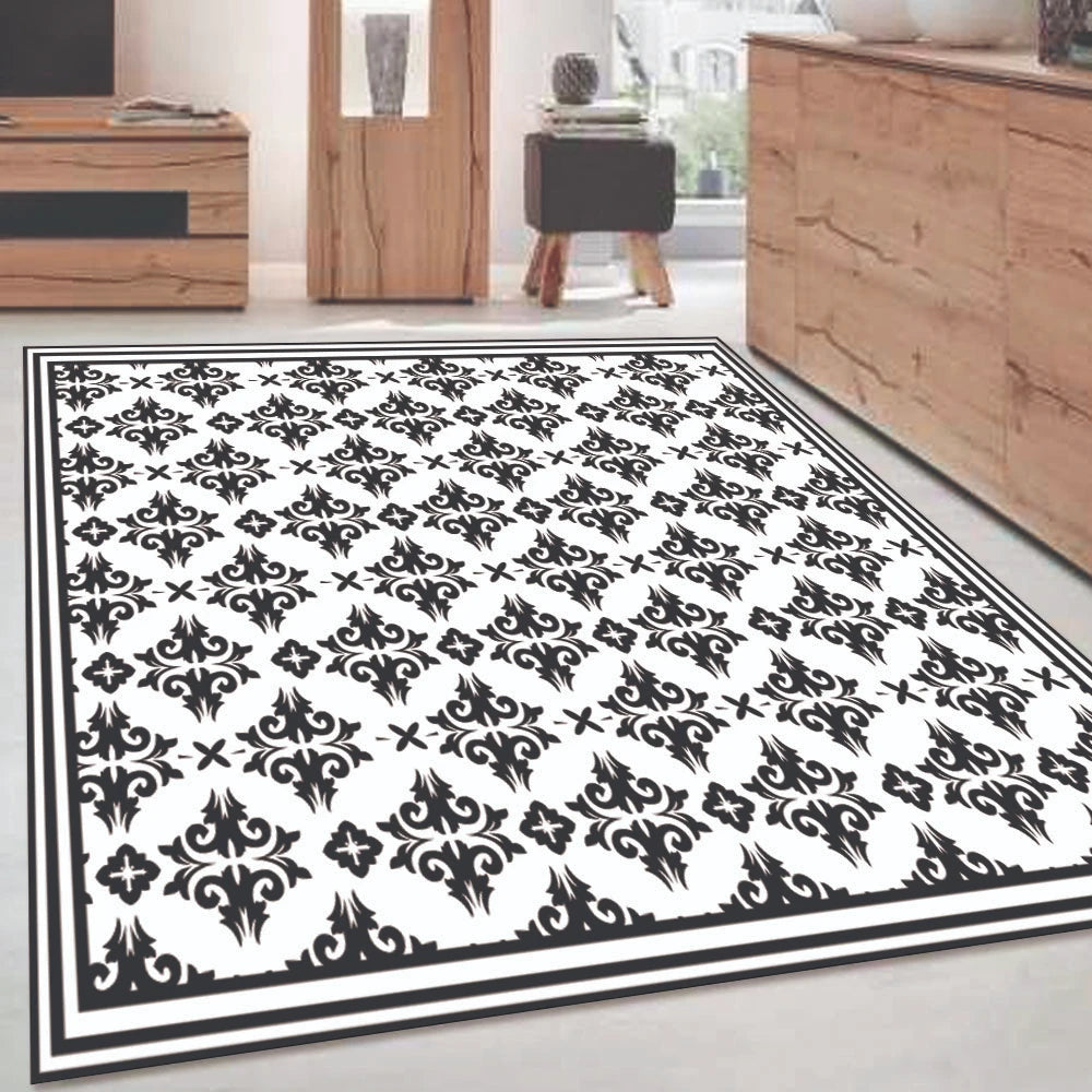 Alfombra Flor Griega Black