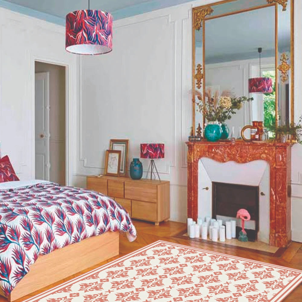 Alfombra Flor Griega Coral