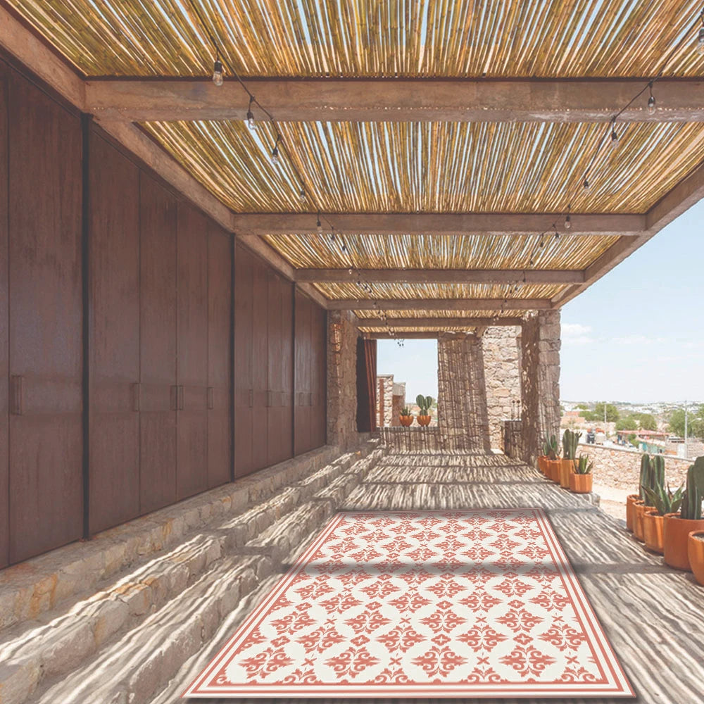 Alfombra Flor Griega Coral