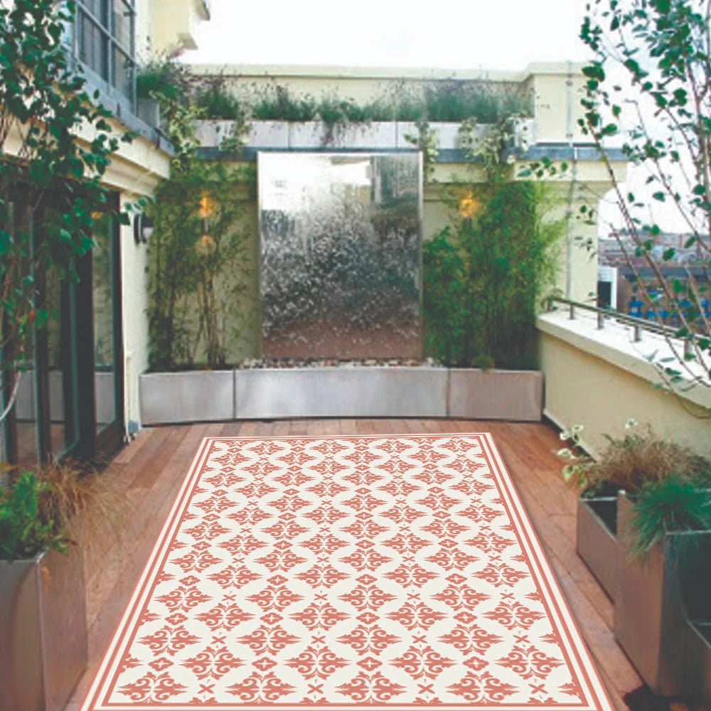 Alfombra Flor Griega Coral