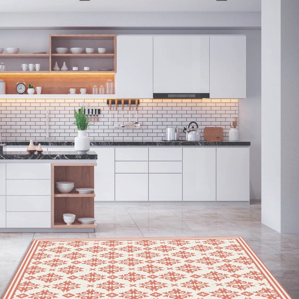 Alfombra Flor Griega Coral