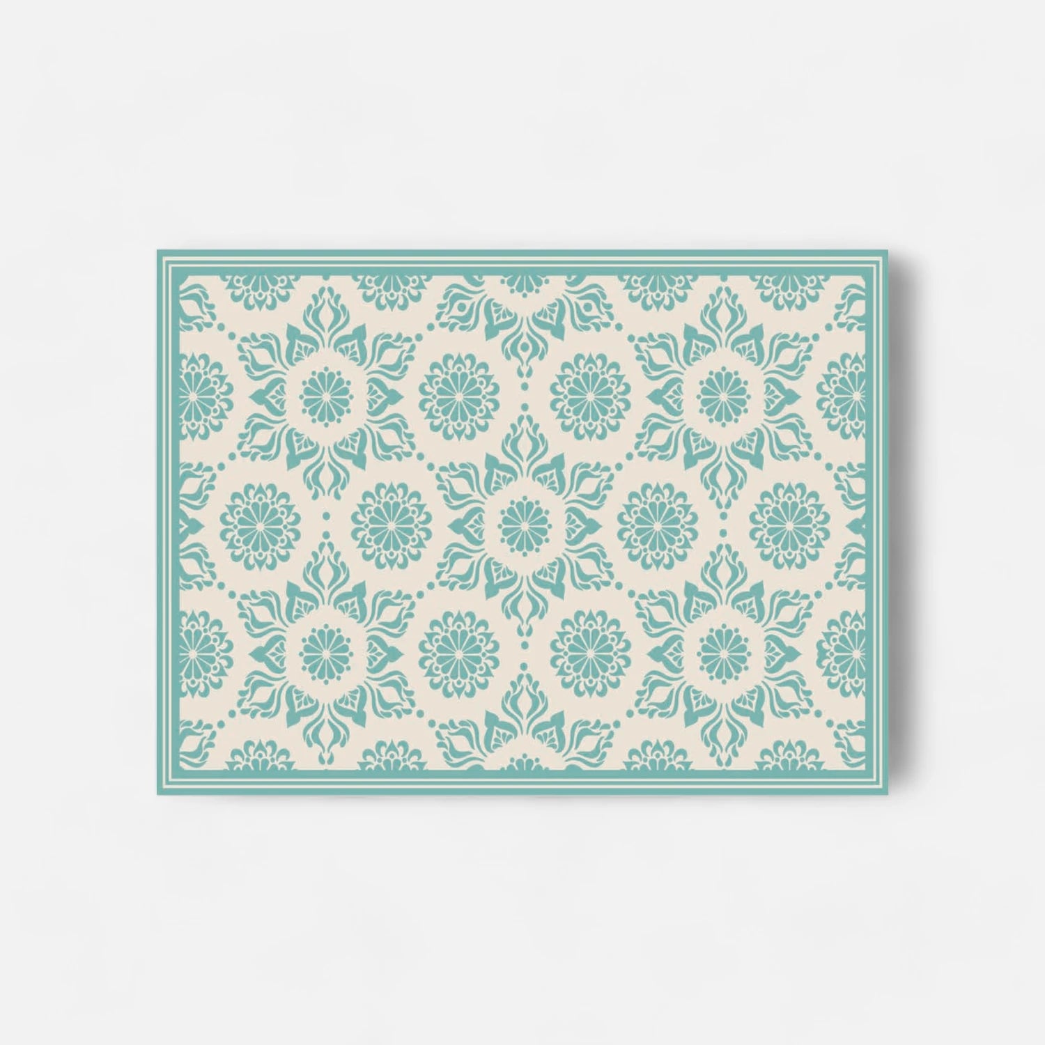 Alfombra Flor Hindú Turquesa