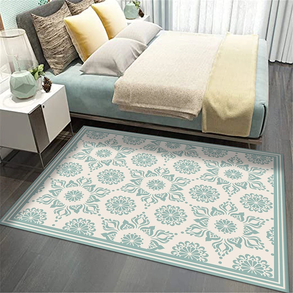 Alfombra Flor Hindú Turquesa