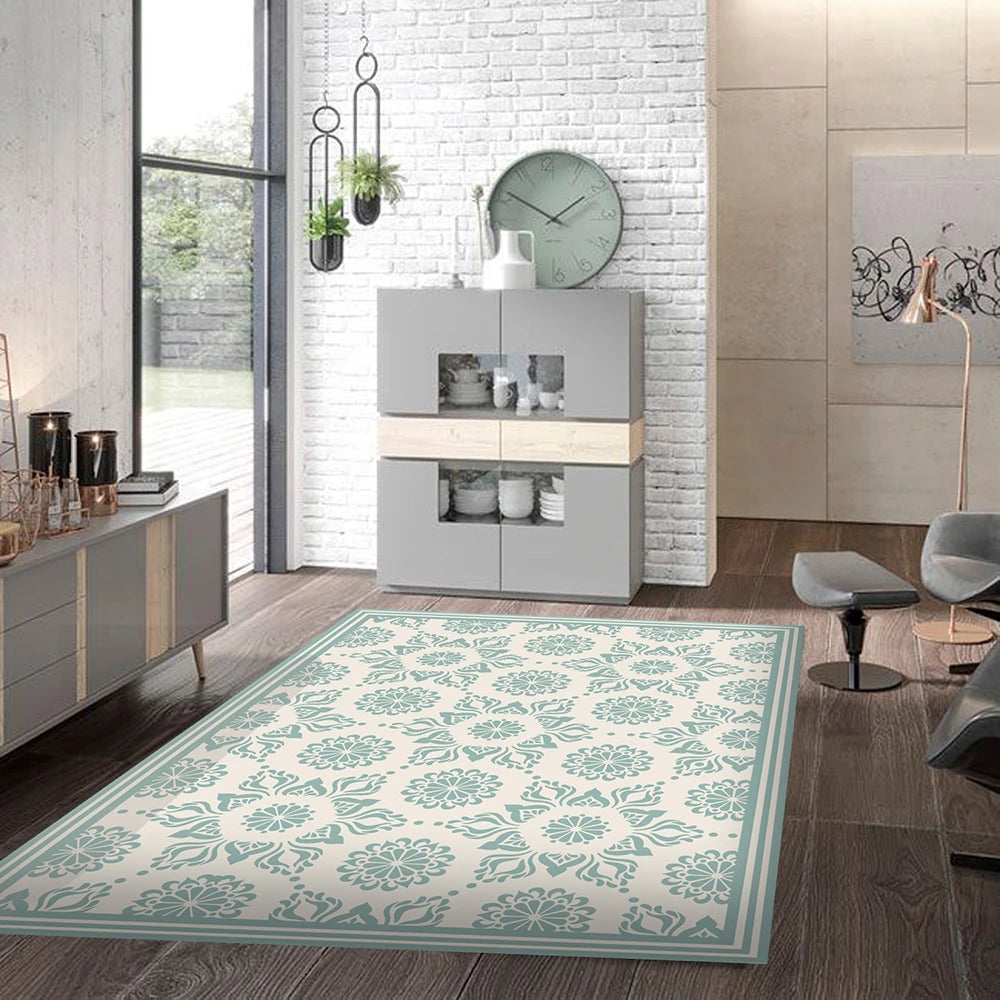 Alfombra Flor Hindú Turquesa