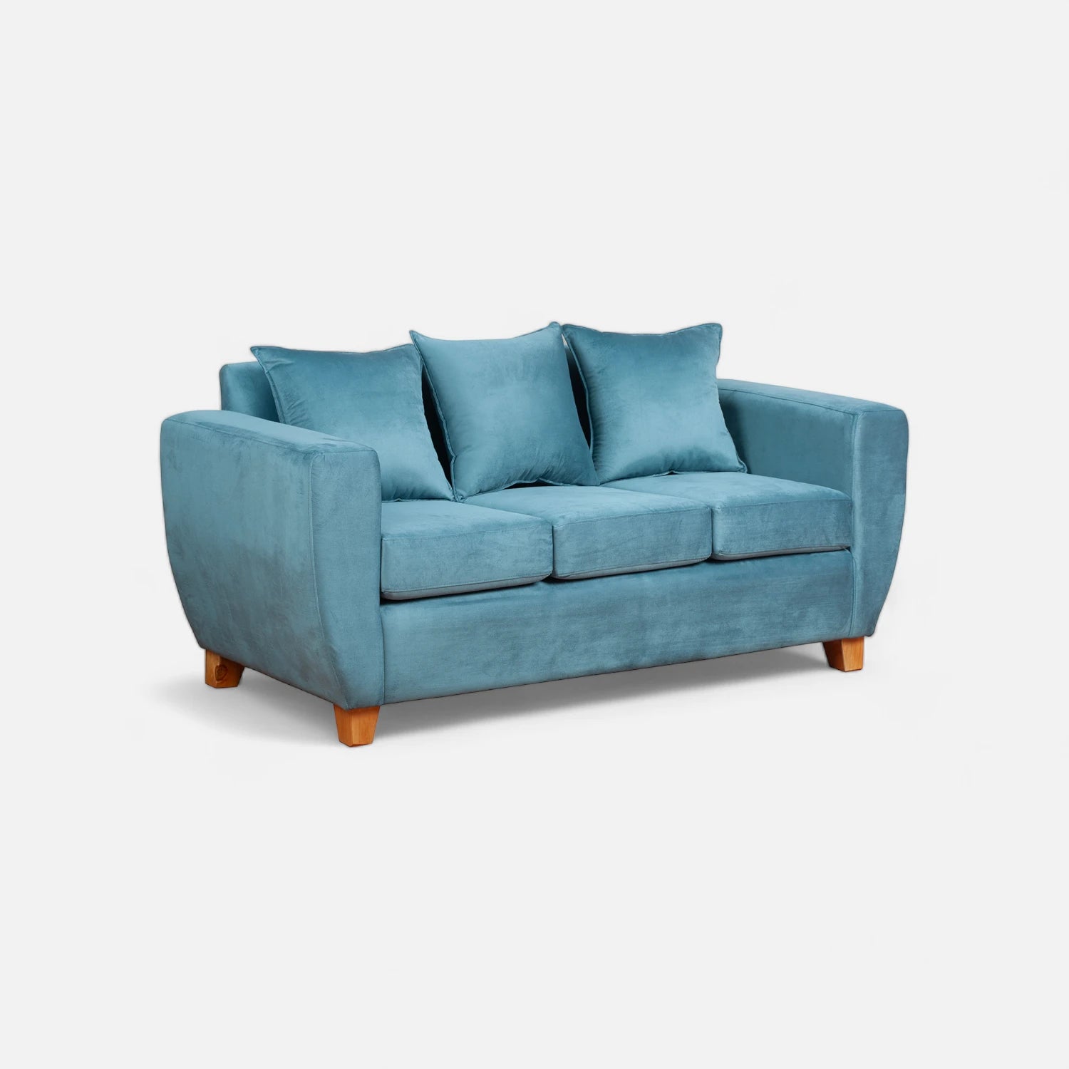 Sofá azul petróleo de tela felpa 3 cuerpos - estilo moderno y cómodo mueblesamerica.cl