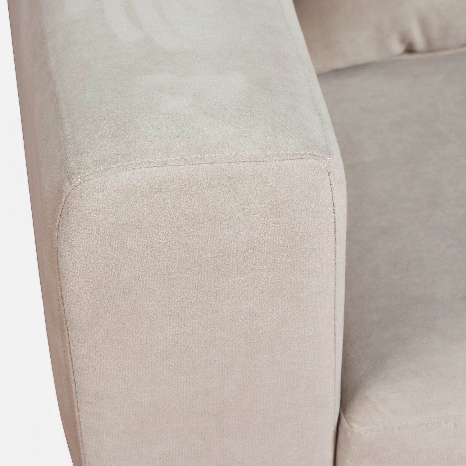 Sofá Florencia 3 Cuerpos - Tela Felpa Beige