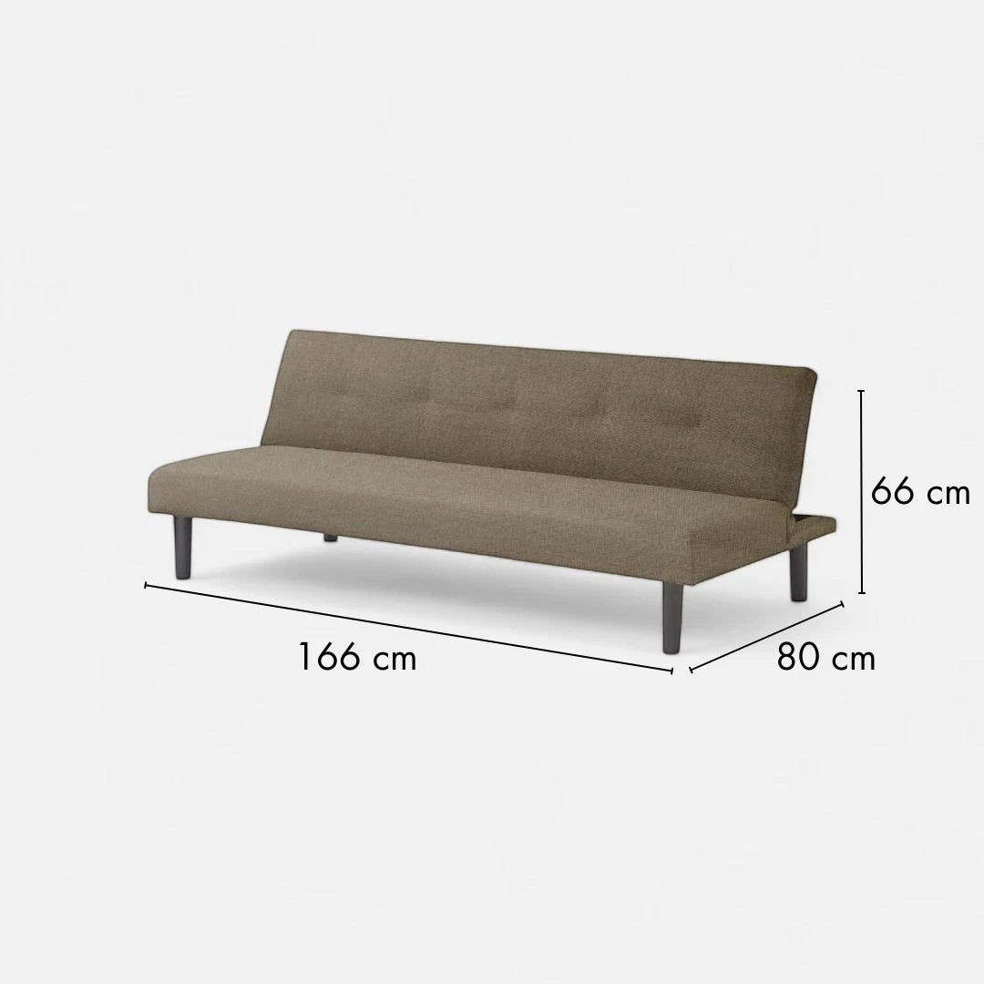 Futón Sofía 2 Cuerpos - Tela Lino - Beige