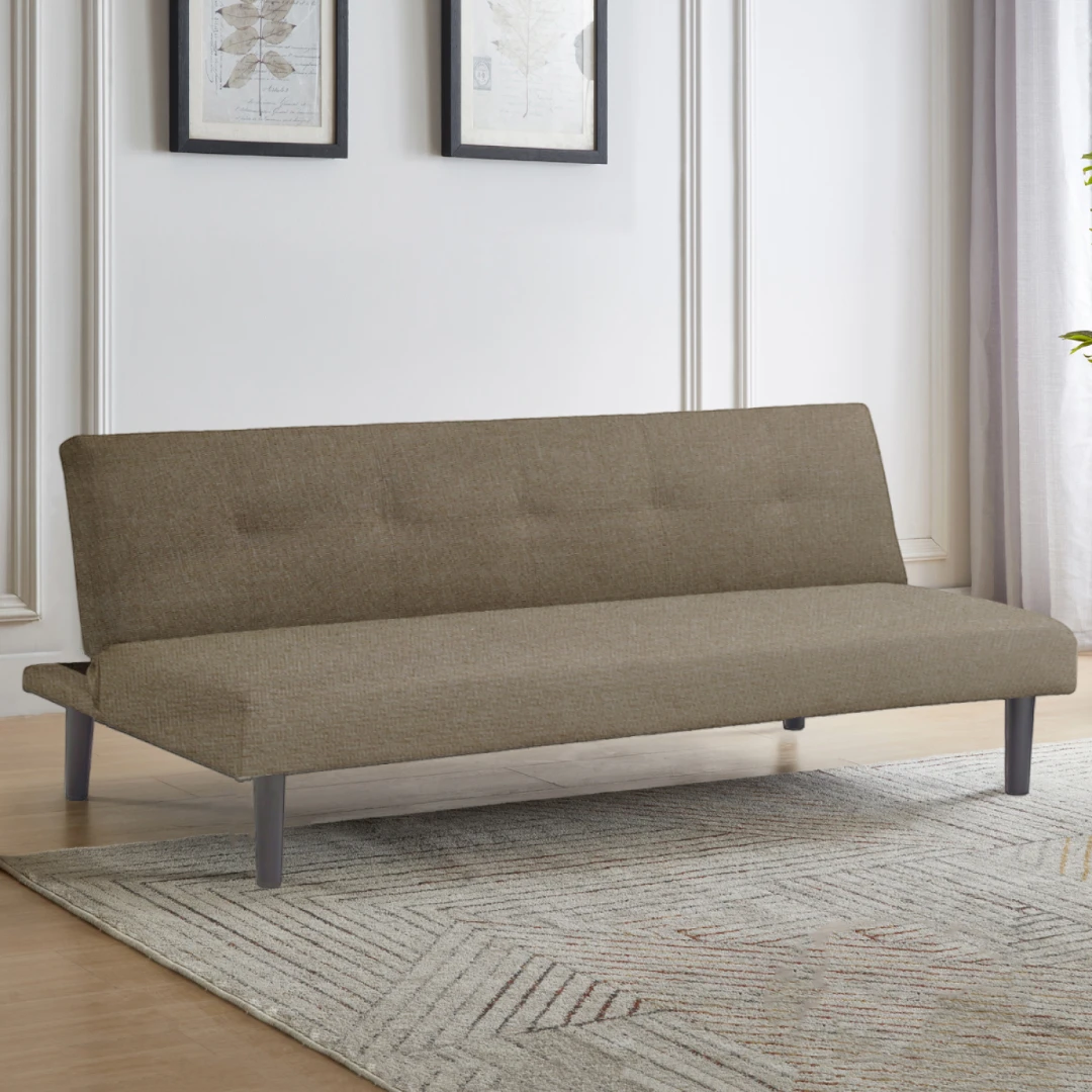 Futón Sofía 2 Cuerpos - Tela Lino - Beige