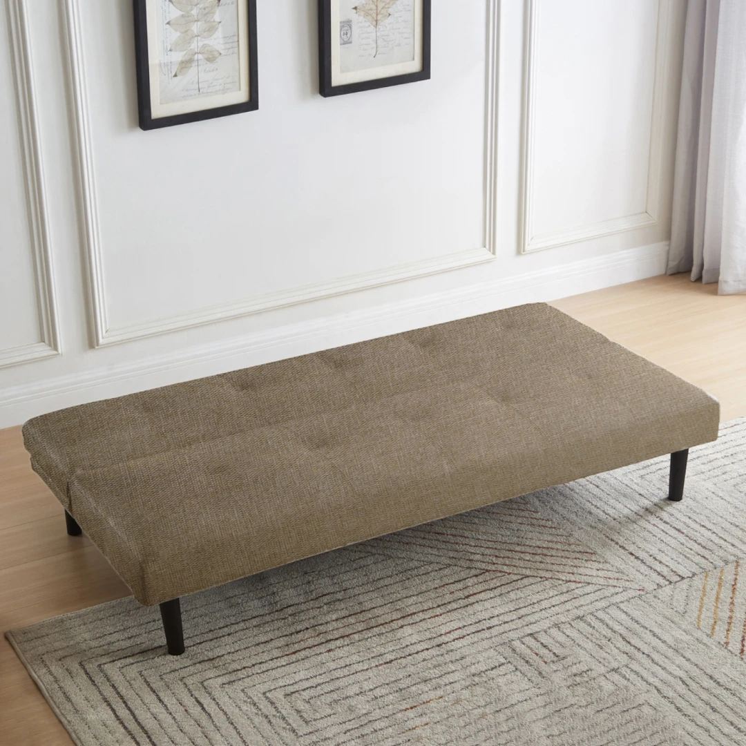 Futón Sofía 2 Cuerpos - Tela Lino - Beige