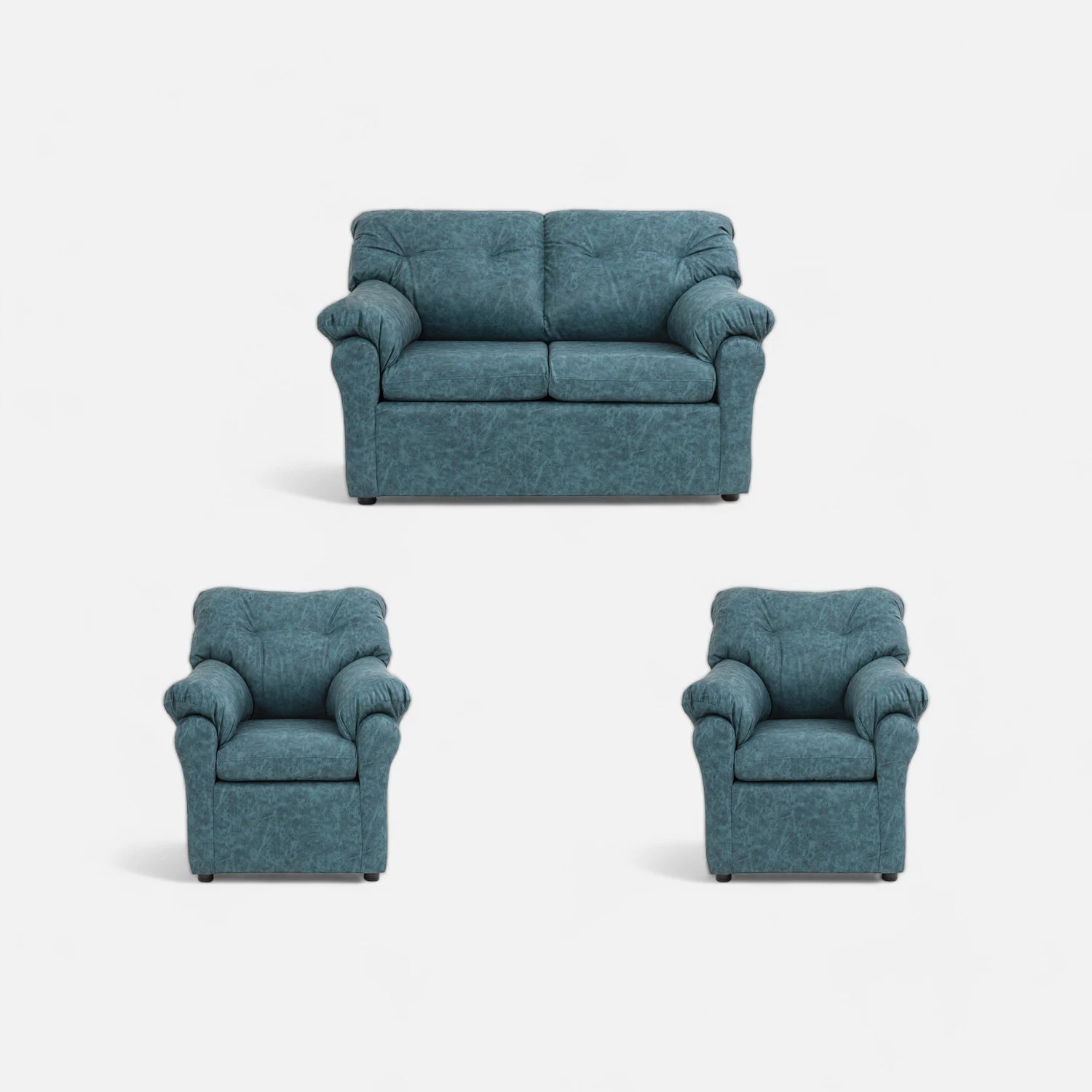 Living América 211 - Cuero Sintético Auris Azul Petróleo