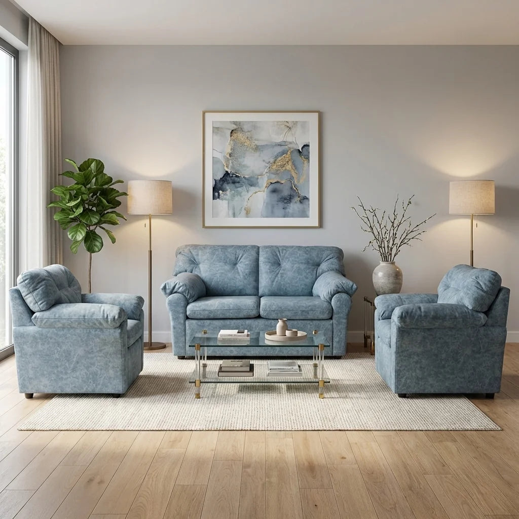 Living América 211 - Cuero Sintético Auris Azul Claro
