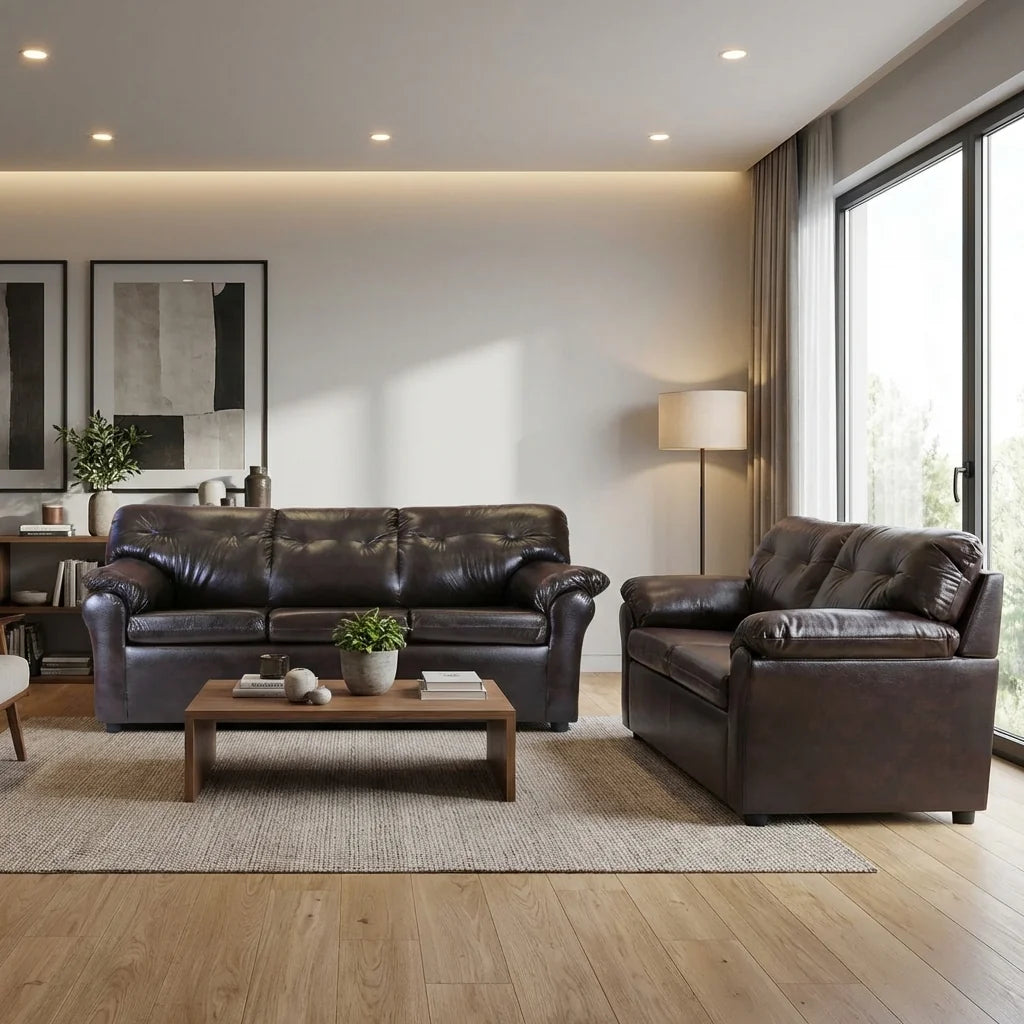 Living América 32 - Cuero Sintético Pu Café moro