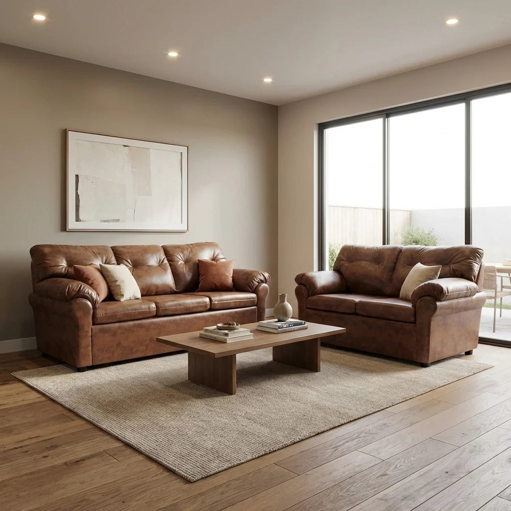 Living América 32 - Cuero Sintético Pu Caramelo