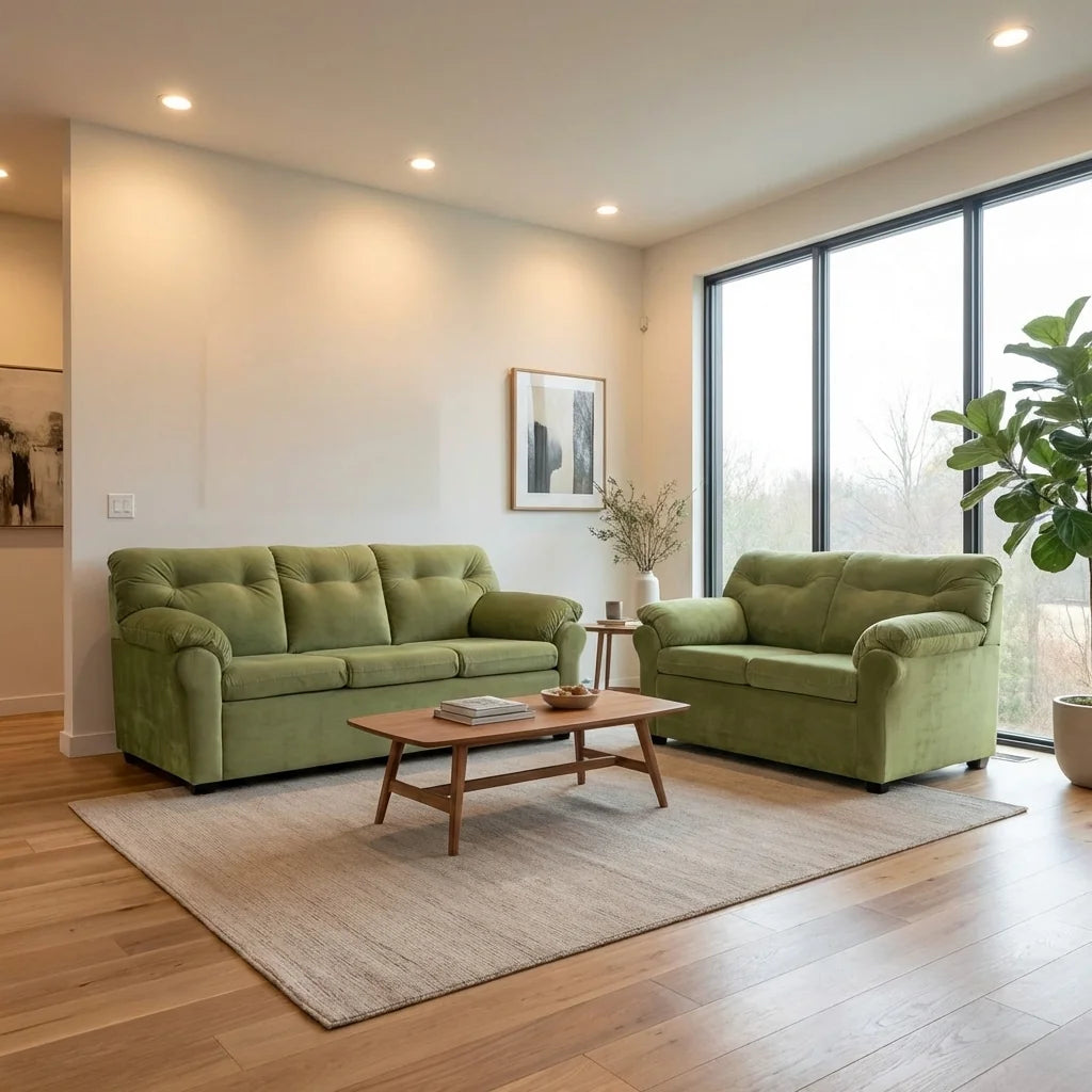 Living América 32 - Tela Felpa Verde Musgo