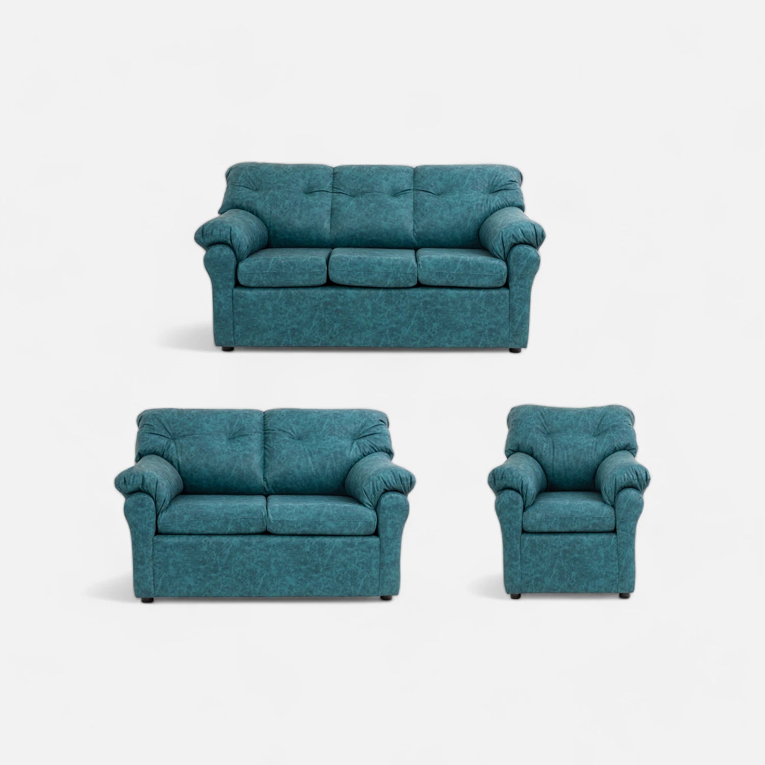 Living América 321 - Cuero Sintético Auris Azul Petróleo