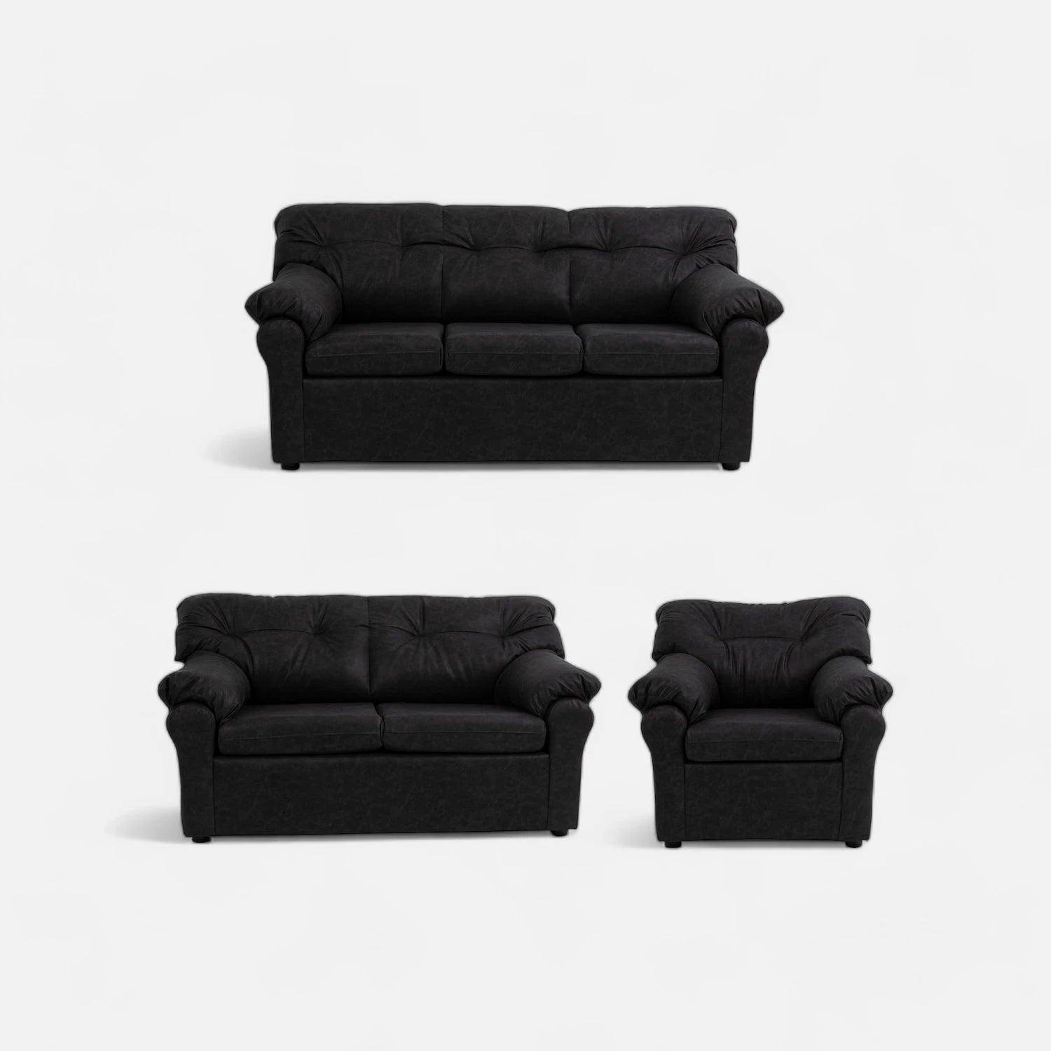 Living América 321 - Cuero Sintético Auris Negro