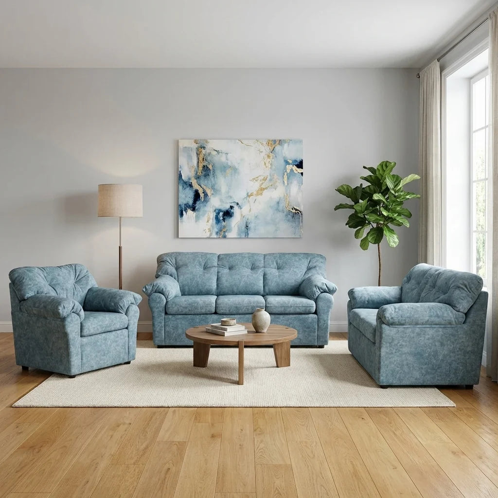 Living América 321 - Cuero Sintético Auris Azul Claro