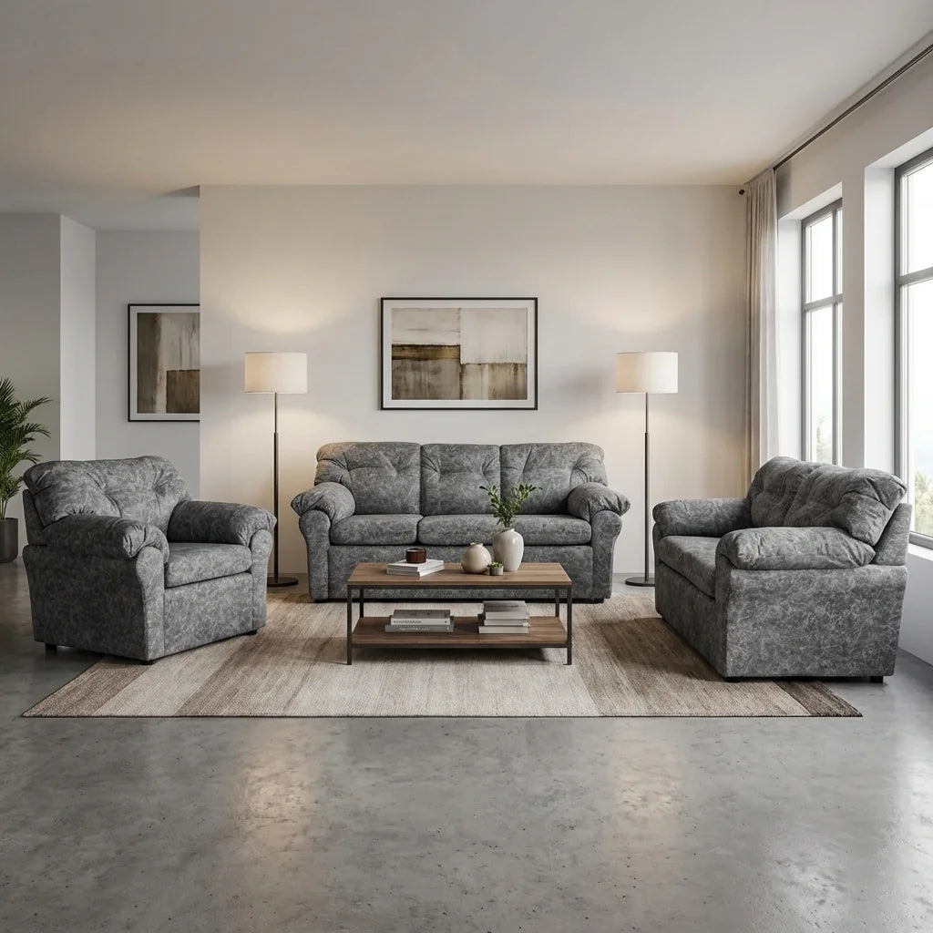 Living América 321 - Cuero Sintético Auris Gris