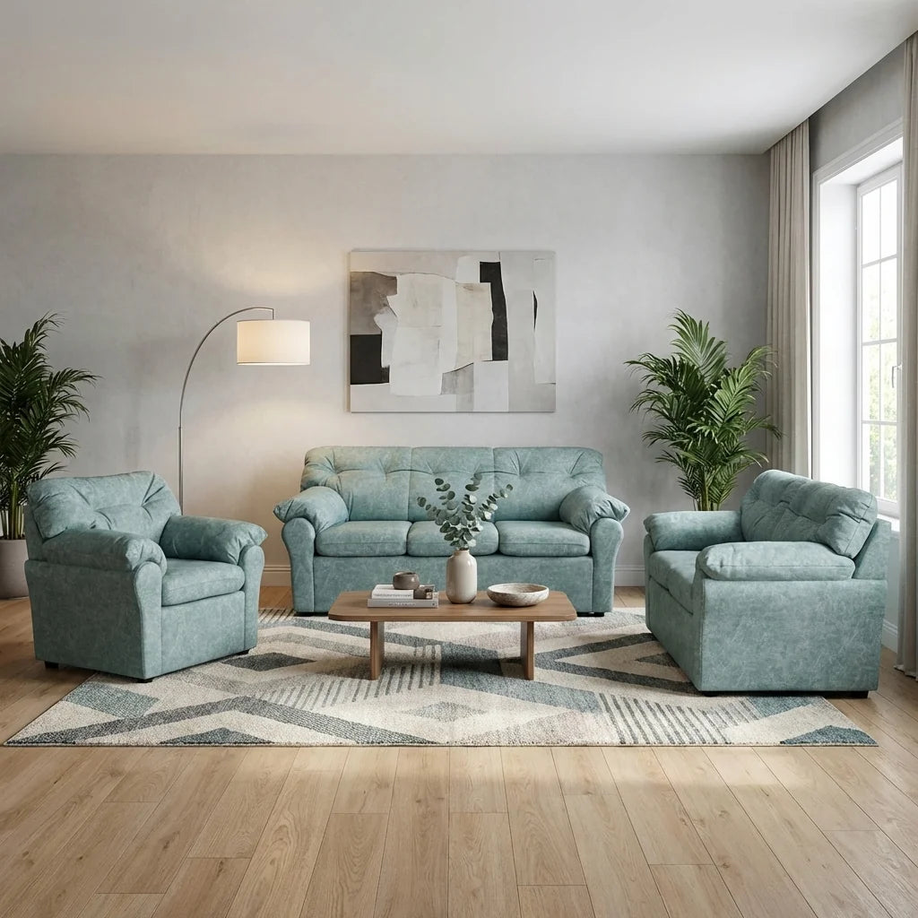 Living América 321 - Cuero Sintético Auris Verde Agua