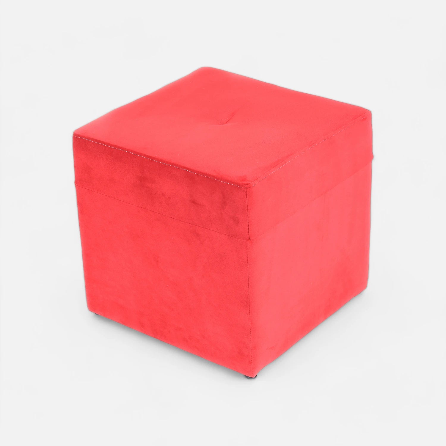 Living Emilia 3 Cuerpos Y 2 Poufs - Tela Felpa Rojo