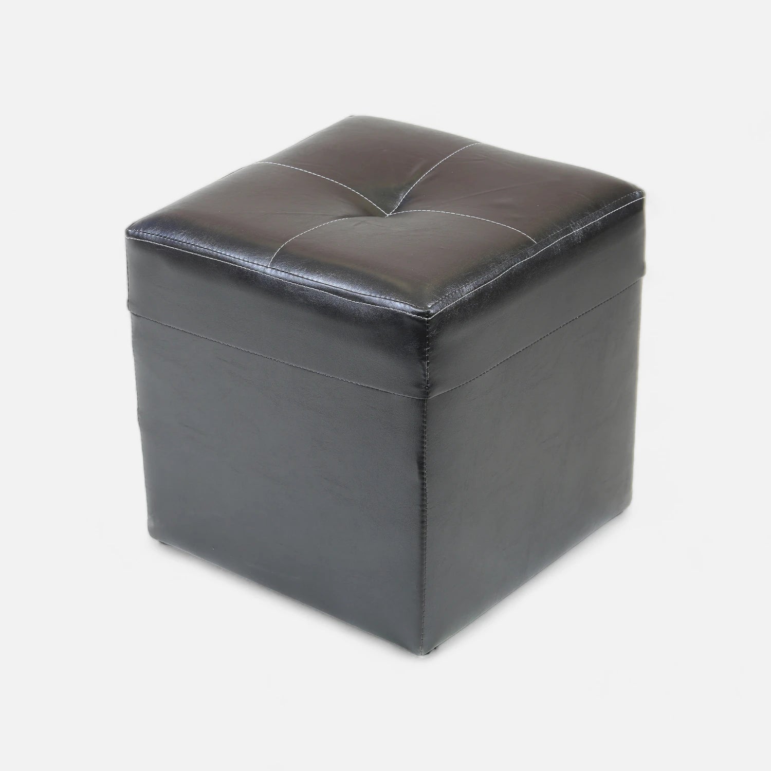 Living Emilia 3 Cuerpos Y 2 Poufs - Cuero Sintético Pu Negro