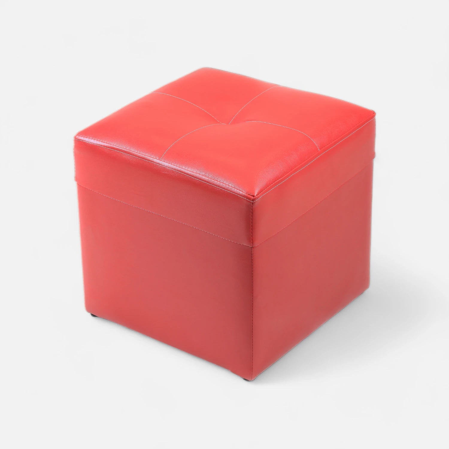 Living Emilia 3 Cuerpos Y 2 Poufs - Cuero Sintético Pu Rojo
