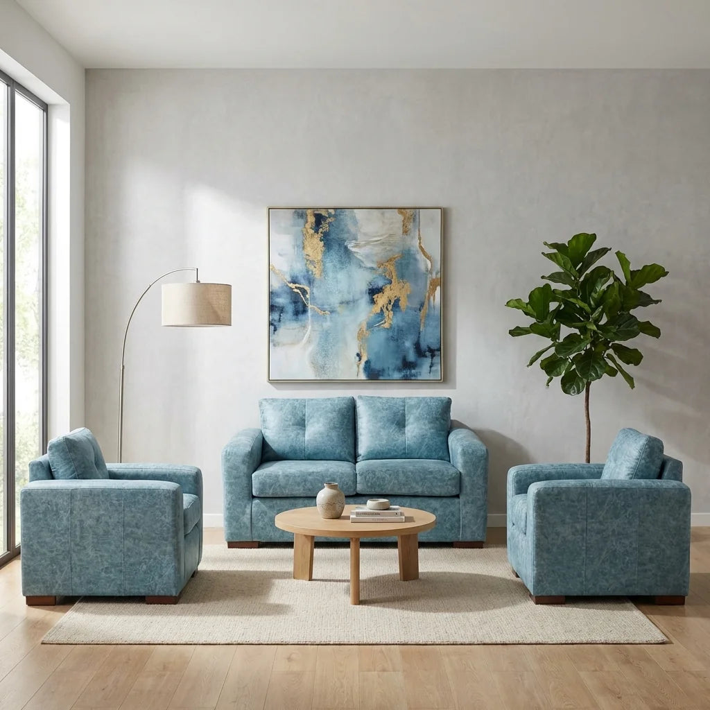 Living Franco 211 - Cuero Sintético Auris Azul Claro